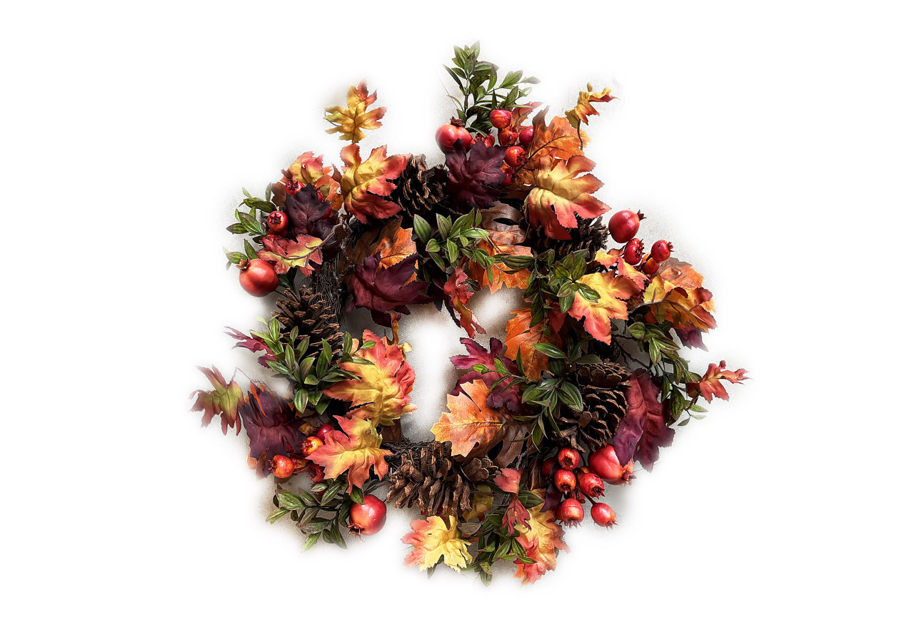 Couronne MAVE - 55 cm, décoration automnale chaleureuse - HTQB1244-PROM - Mondex