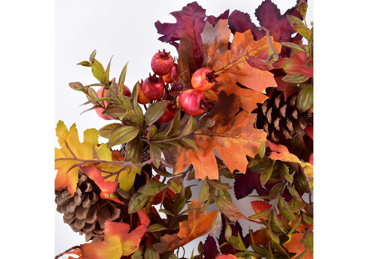 Couronne MAVE - 55 cm, décoration automnale chaleureuse - HTQB1244-PROM - Mondex