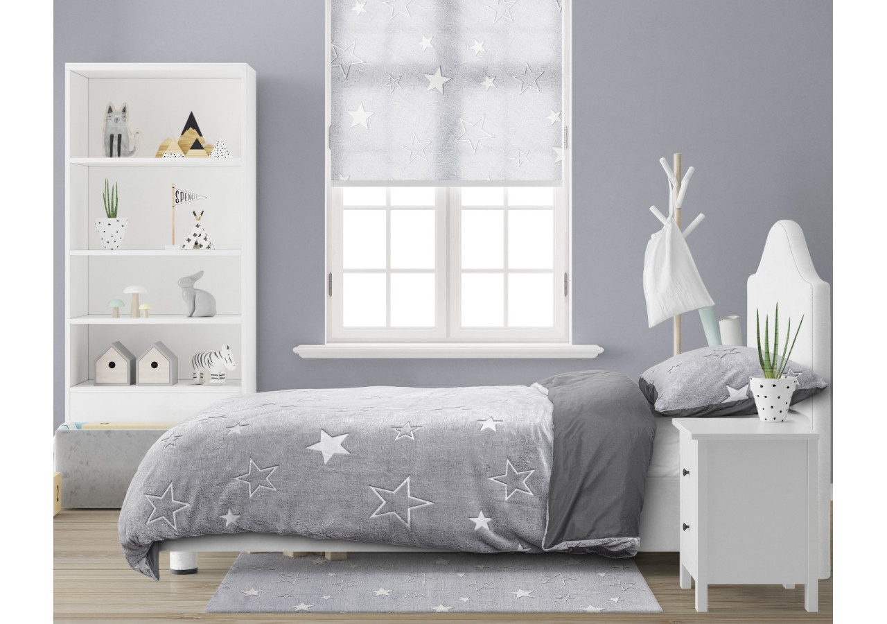 Housse de couette étoiles phosphorescentes Grise 135 x 200 - 17015866 - Sleeptime