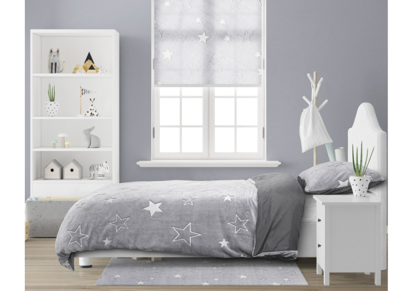 Housse de couette étoiles phosphorescentes Grise 135 x 200 - 17015866 - Sleeptime