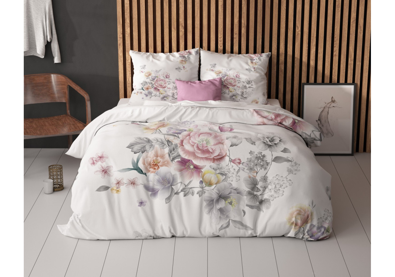 Housse de Couette Isabeau Blanche - Microfibre 140 x 200/220 cm - 17018241 - Sleeptime