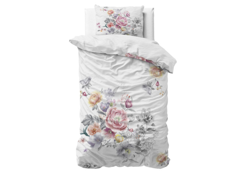 Housse de Couette Isabeau Blanche - Microfibre 140 x 200/220 cm - 17018241 - Sleeptime