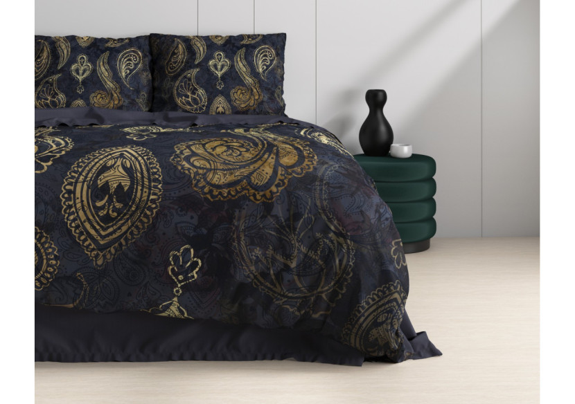 Housse de Couette Jaimy Bleue - Coton Satiné 200 x 220 cm - 17016854 - Dreamhouse