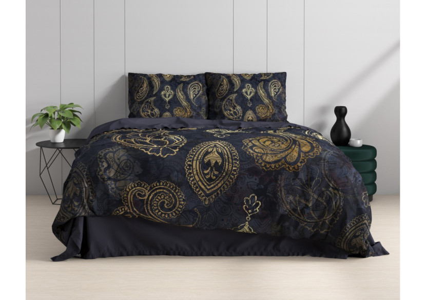 Housse de Couette Jaimy Bleue - Coton Satiné 240 x 220 cm - 17016855 - Dreamhouse