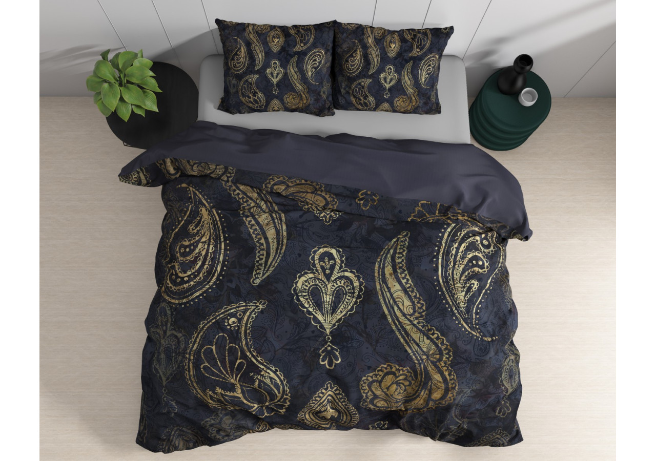 Housse de Couette Jaimy Bleue - Coton Satiné 240 x 220 cm - 17016855 - Dreamhouse