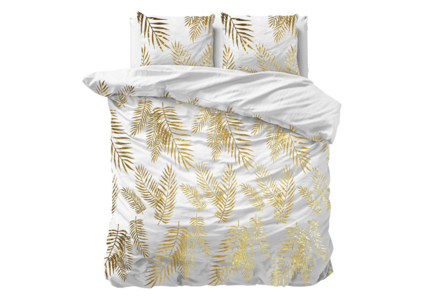 Housse de couette Leaves Wit - 240 x 220 en micropercal - 17016223 - Sleeptime