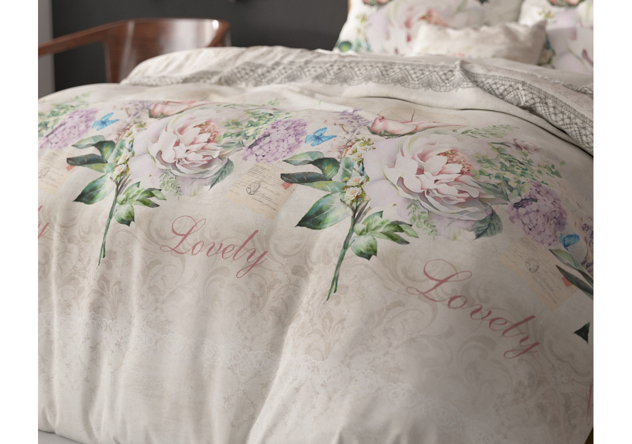 Housse de Couette Lovely Flower - 140 x 220 cm en Coton Mélangé - 17016105 - Sleeptime