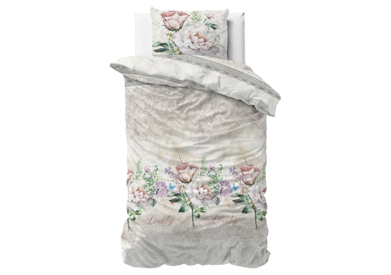 Housse de Couette Lovely Flower - 140 x 220 cm en Coton Mélangé - 17016105 - Sleeptime