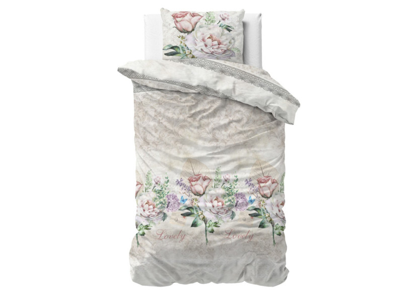 Housse de Couette Lovely Flower - 140 x 220 cm en Coton Mélangé - 17016105 - Sleeptime