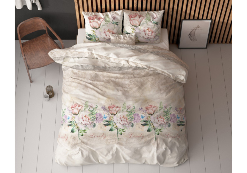 Housse de Couette Lovely Flower - 140 x 220 cm en Coton Mélangé - 17016105 - Sleeptime