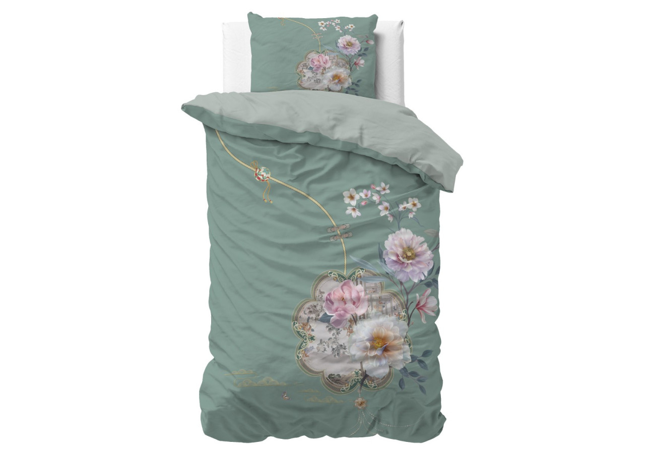 Housse de Couette Lyra Groen - Élégance Naturelle 140 x 200/220 cm - 17018262 - Sleeptime