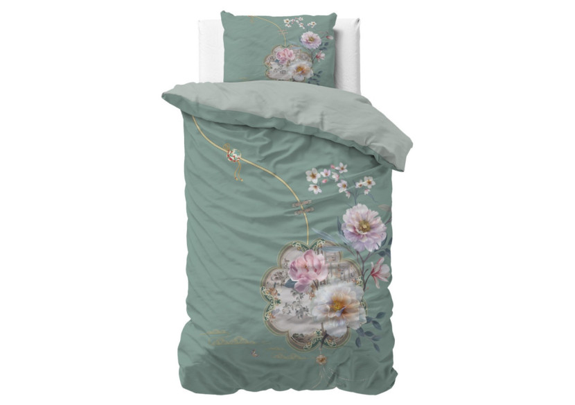 Housse de Couette Lyra Groen - Élégance Naturelle 140 x 200/220 cm - 17018262 - Sleeptime