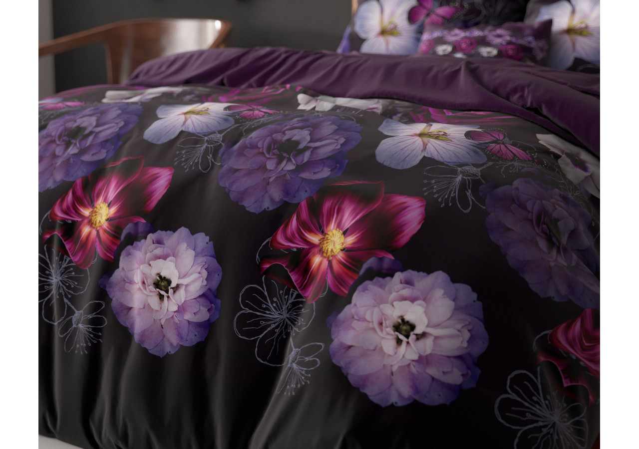 Housse de Couette Magic Flower Paars - 140 x 220 cm en Coton Mélangé - 17016121 - Sleeptime