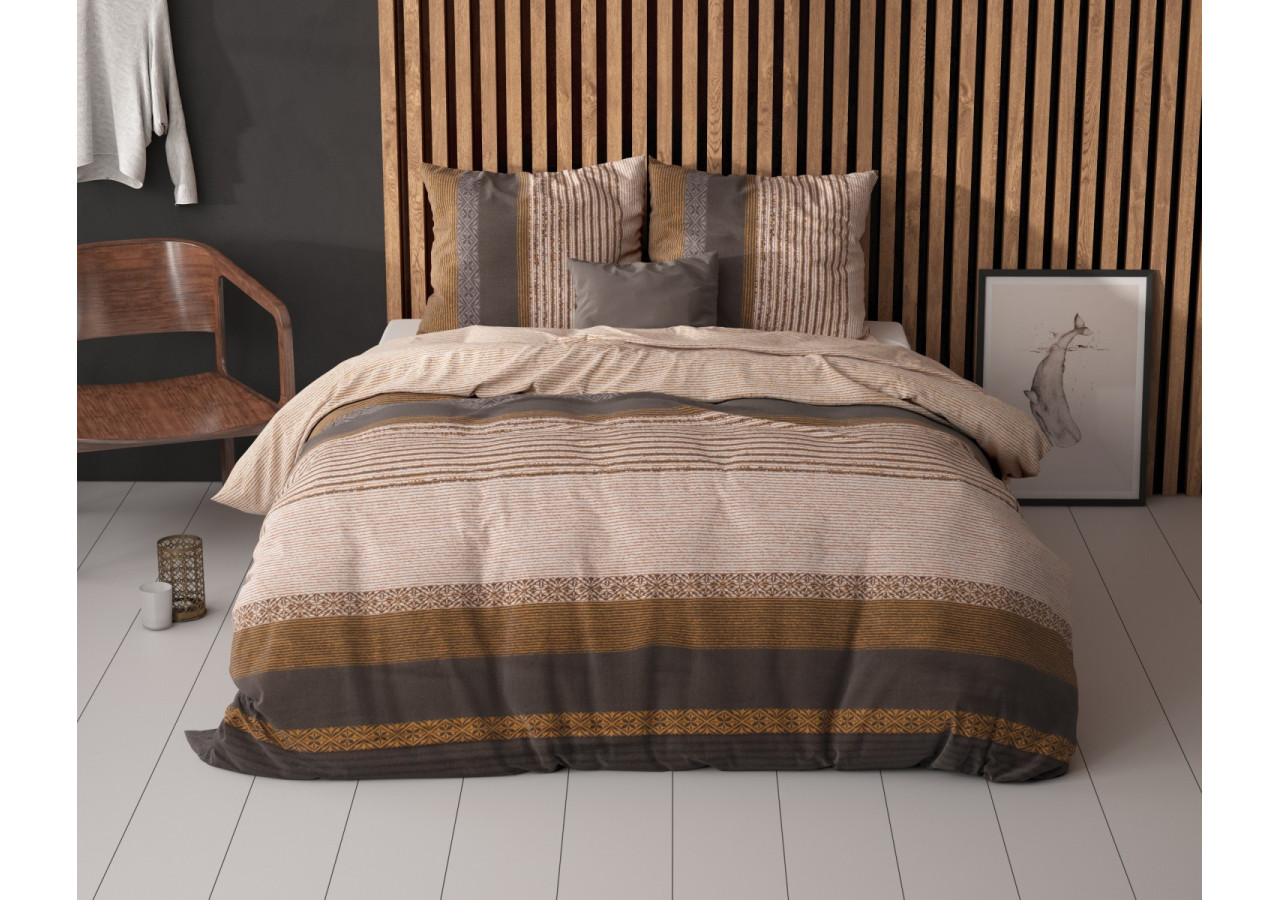 Housse de Couette Marina Taupe - Coton 200x220 cm - 15022960 - Sleeptime