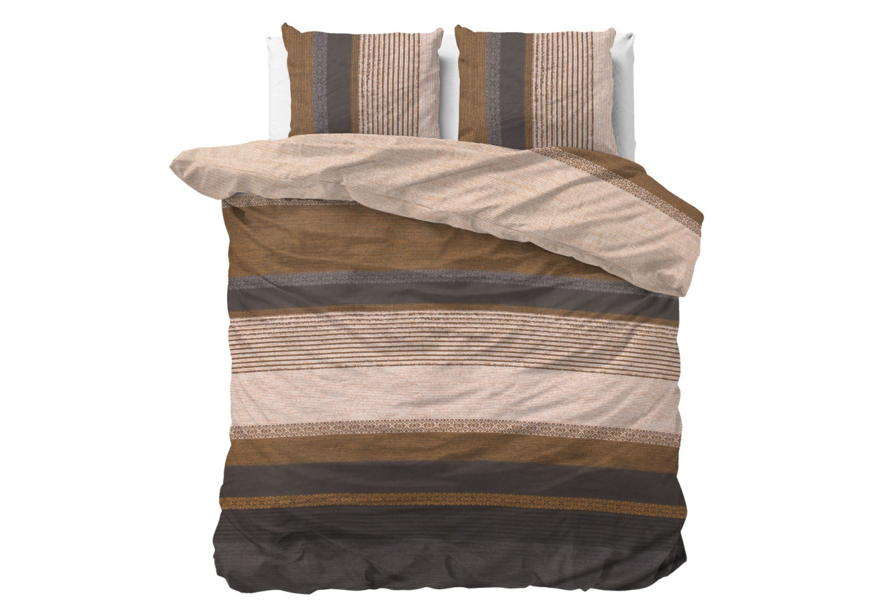 Housse de Couette Marina Taupe - Coton 240x220 cm - 15022961 - Sleeptime