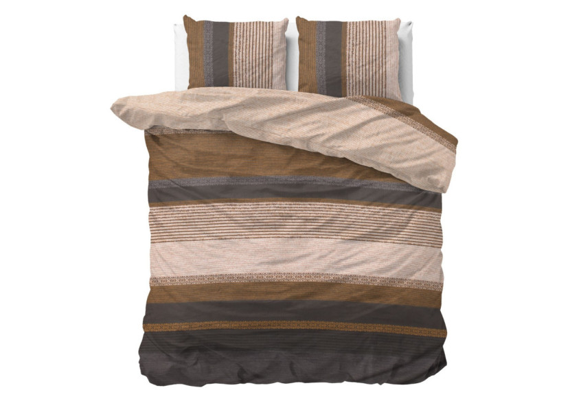 Housse de Couette Marina Taupe - Coton 240x220 cm - 15022961 - Sleeptime