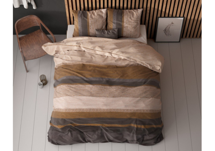 Housse de Couette Marina Taupe - Coton 240x220 cm - 15022961 - Sleeptime 2
