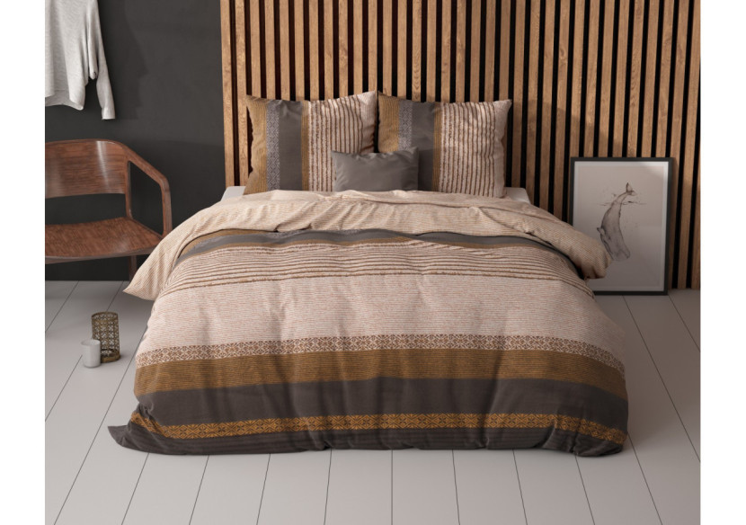 Housse de Couette Marina Taupe - Coton 240x220 cm - 15022961 - Sleeptime