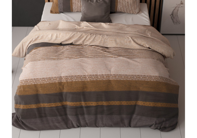 Housse de Couette Marina Taupe - Coton 240x220 cm - 15022961 - Sleeptime