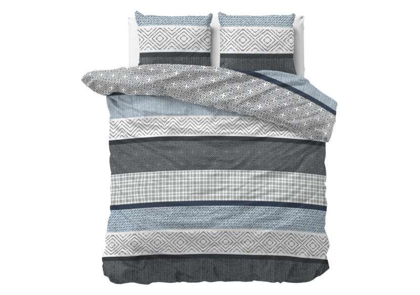 Housse de Couette Maurice - Coton bleu 200x220 cm - 15022843 - Sleeptime