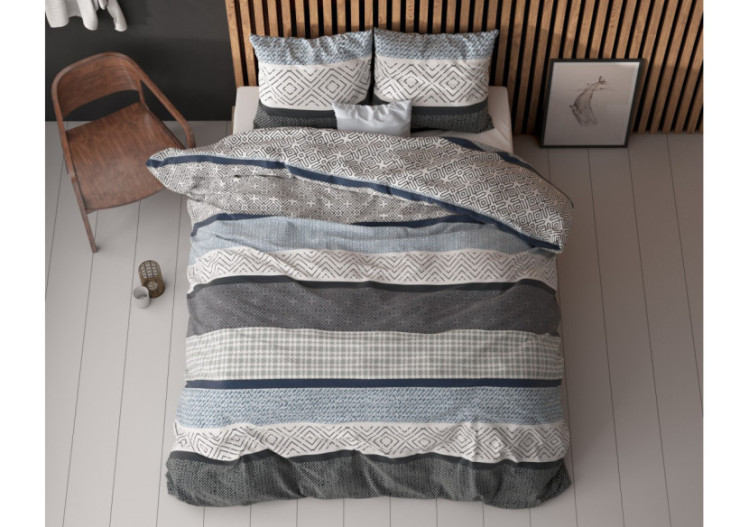 Housse de Couette Maurice - Coton bleu 200x220 cm - 15022843 - Sleeptime 2