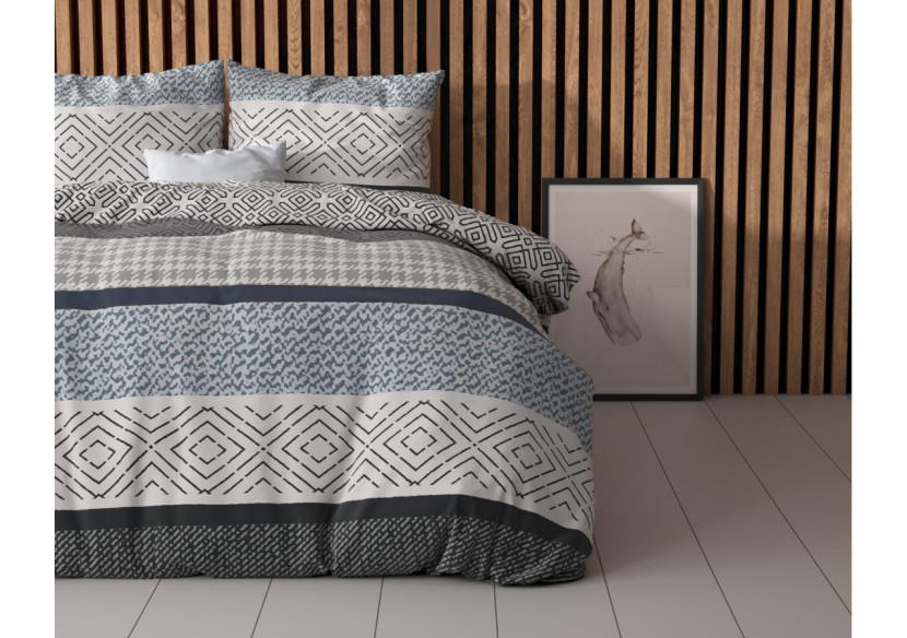 Housse de Couette Maurice - Coton bleu 200x220 cm - 15022843 - Sleeptime