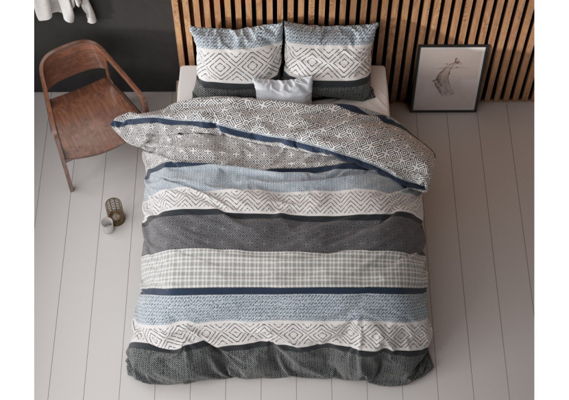 Housse de Couette Maurice - Coton bleu 200x220 cm - 15022843 - Sleeptime