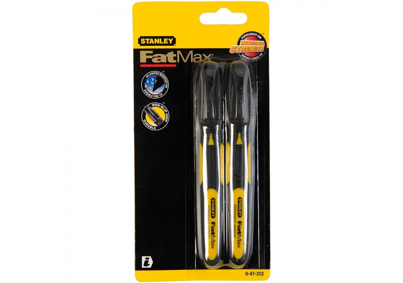 MARQUEUR NOIR POINTE FINE - CARTE 2PCS - FATMAX - 0-47-312 - Stanley