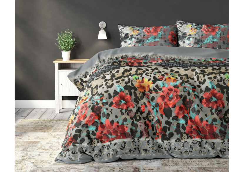 Housse de Couette Panther Lacy - Antracite 240 x 220 cm, Luxe et Confort - 15021756 - Sleeptime