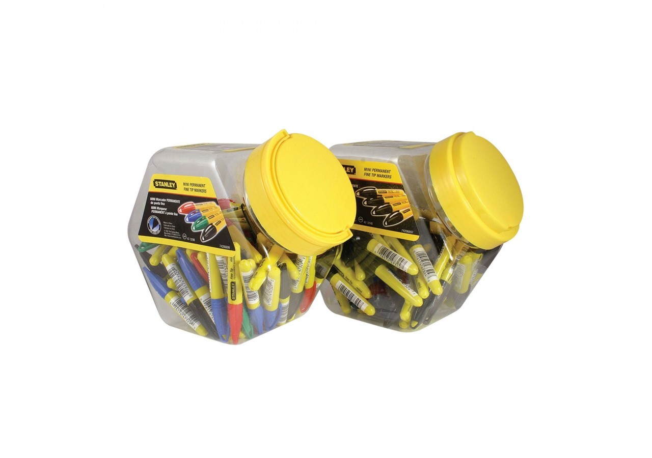 MARQUEUR MINI NOIR POINTE FINE - CONTAINER 72PCS - 1-47-324 - Stanley
