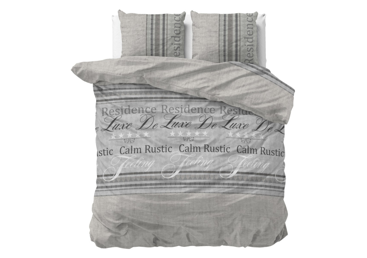 Housse de Couette Residence Grise - Coton 200 x 220 cm - 15020591 - Sleeptime