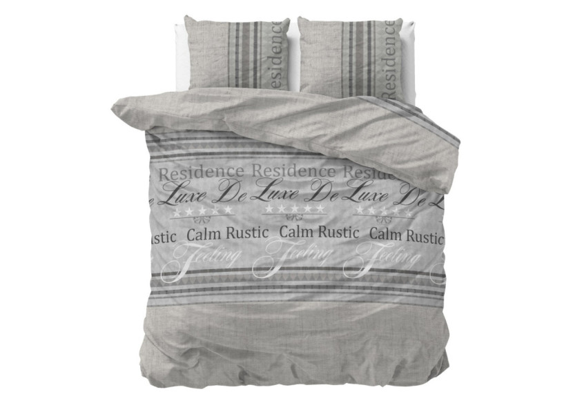 Housse de Couette Residence Grise - Coton 200 x 220 cm - 15020591 - Sleeptime