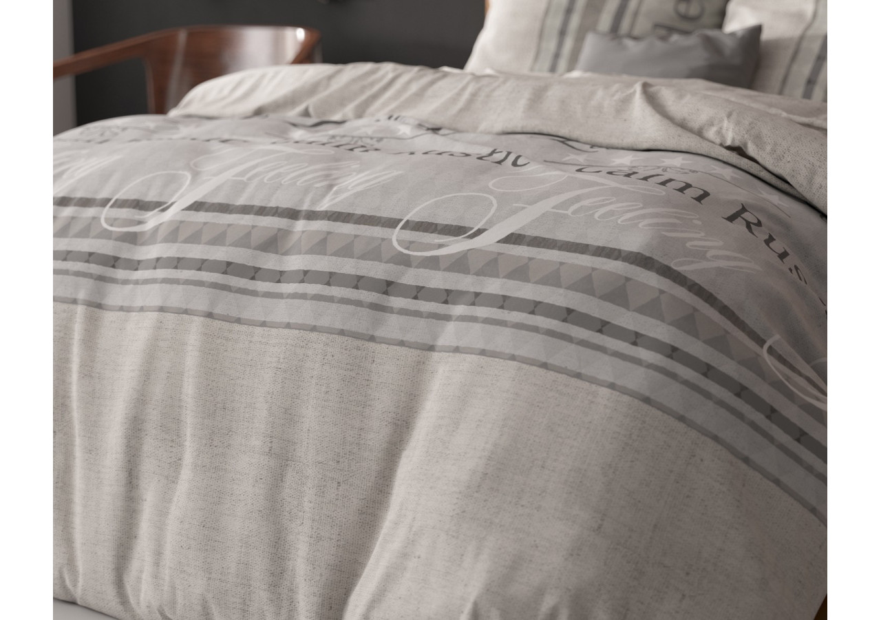 Housse de Couette Residence Grise - Coton 200 x 220 cm - 15020591 - Sleeptime