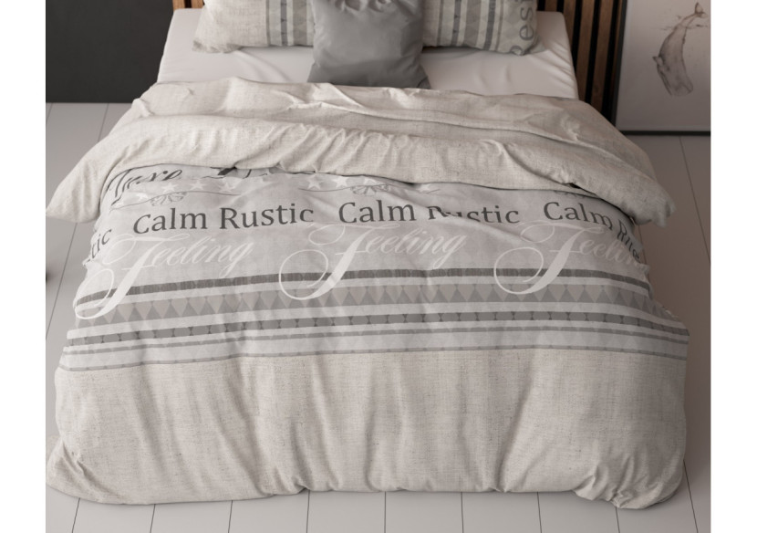 Housse de Couette Residence Grise - Coton 200 x 220 cm - 15020591 - Sleeptime