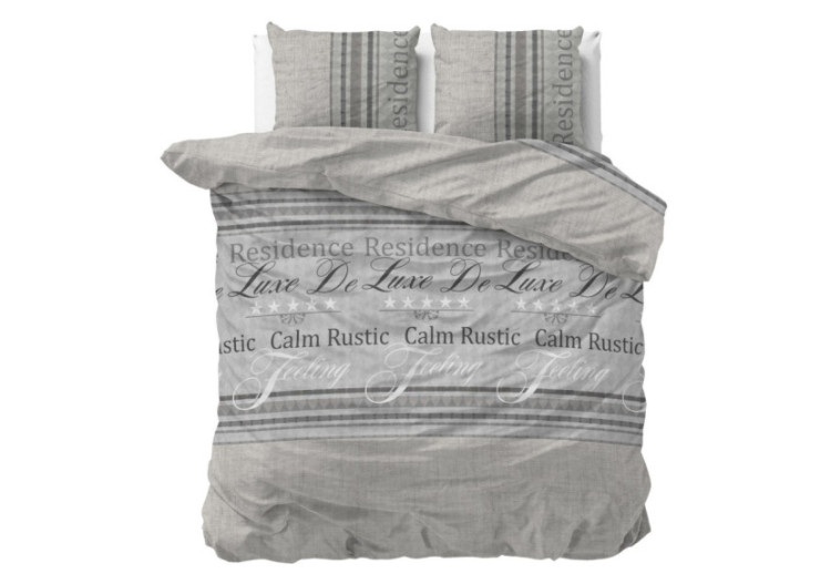 Housse de Couette Residence Grise - Coton 240 x 220 cm - 15020592 - Sleeptime