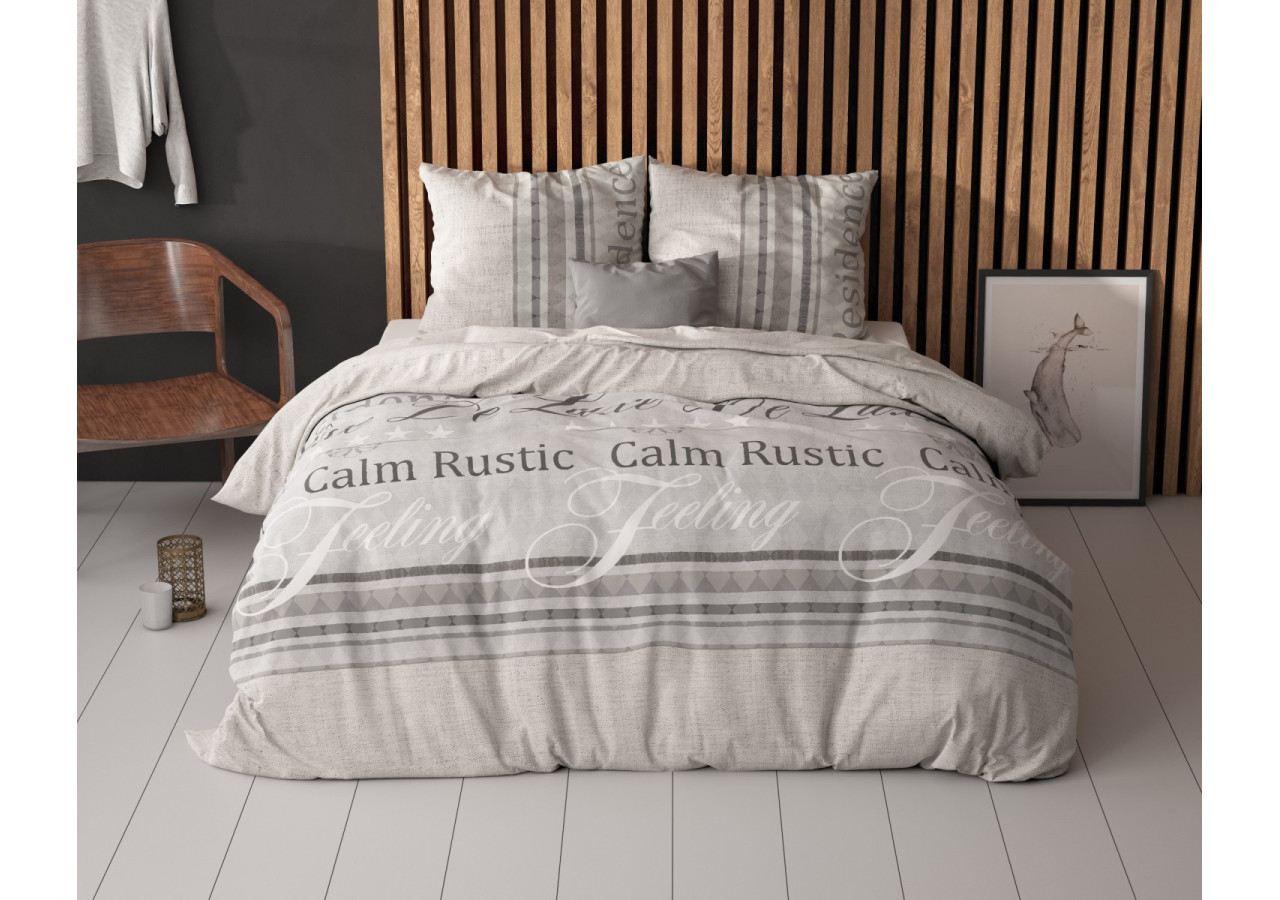 Housse de Couette Residence Grise - Coton 240 x 220 cm - 15020592 - Sleeptime