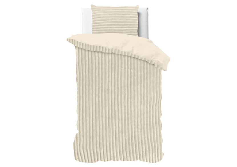Housse de Couette Rib Teddy Crème - 140 x 220 cm - 17017010 - Sleeptime