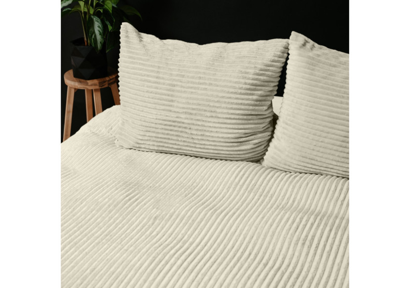 Housse de Couette Rib Teddy Crème - 240 x 220 cm - 17017012 - Sleeptime