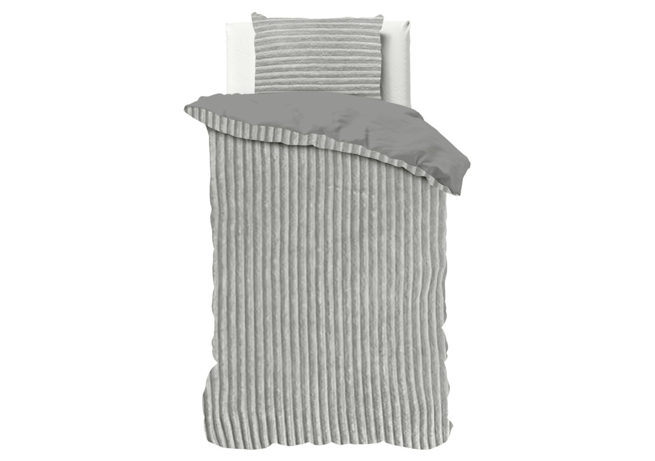 Housse de Couette Teddy Grise - 200 x 200/220 cm en Polyester - 17017017 - Sleeptime