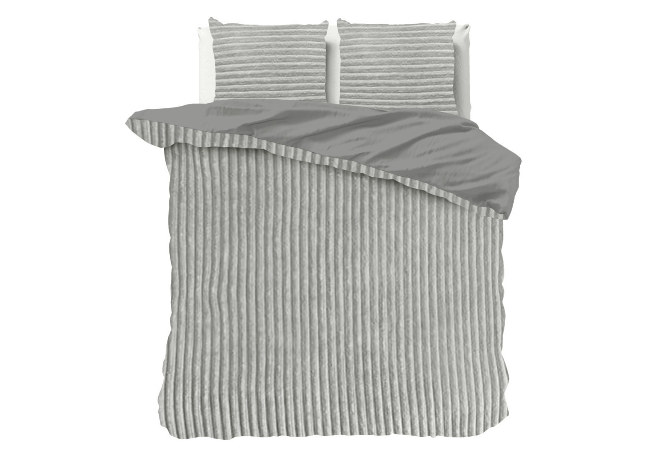 Housse de Couette Teddy Grise - 240 x 200/220 cm en Polyester - 17017018 - Sleeptime