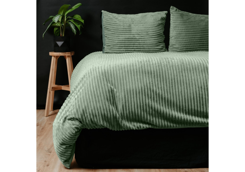 Housse de Couette Teddy Verte - 200 x 200/220 cm en Polyester - 17017014 - Sleeptime