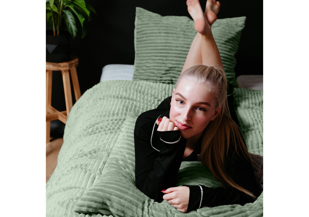 Housse de Couette Teddy Verte - 200 x 200/220 cm en Polyester - 17017014 - Sleeptime