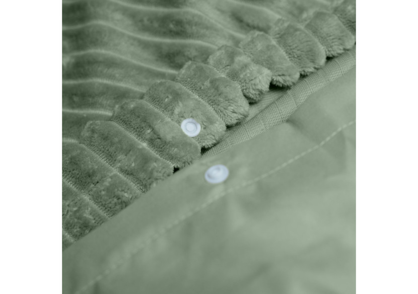 Housse de Couette Teddy Vert - 140 x 200/220 cm, Luxe et Confort - 17017013 - Sleeptime