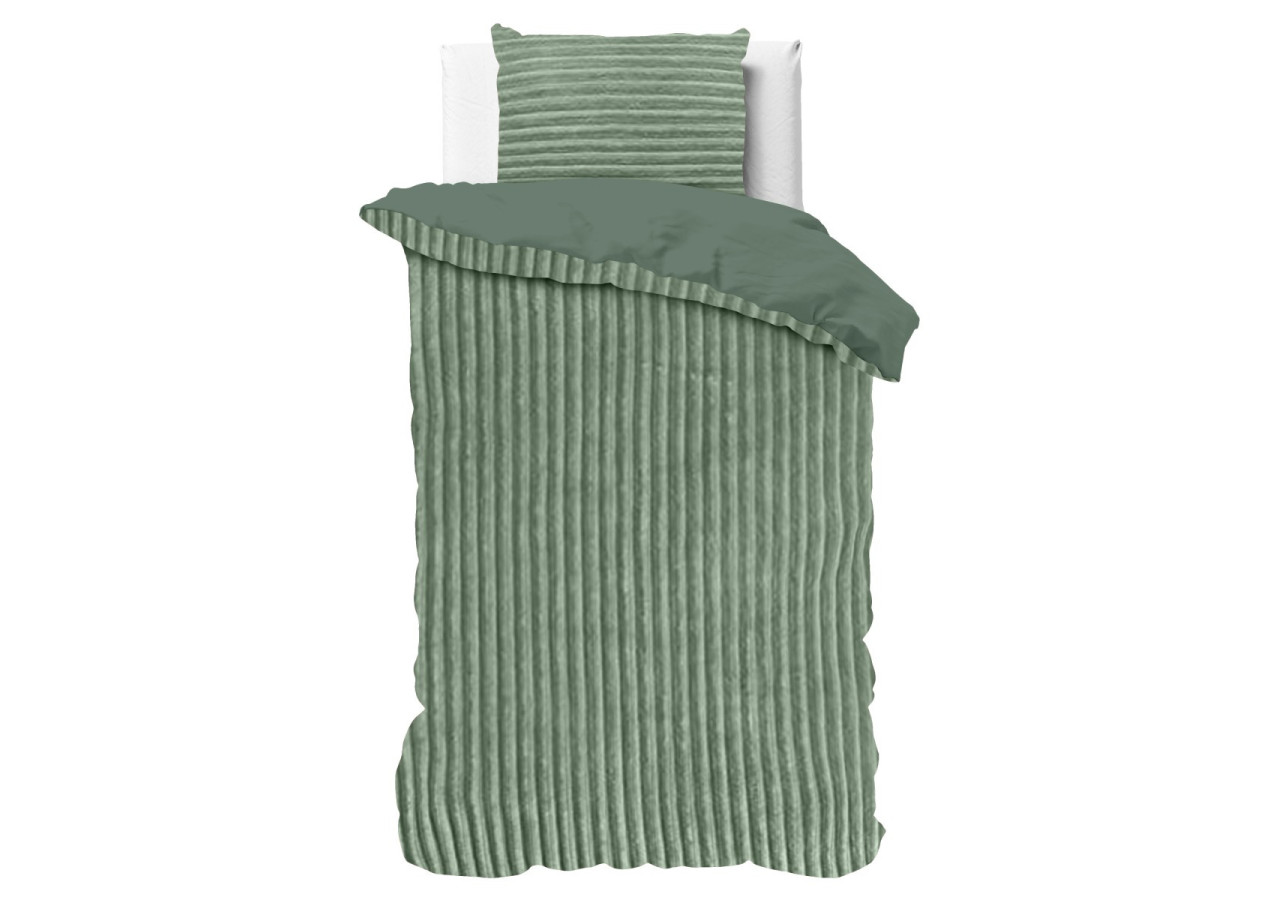 Housse de Couette Teddy Vert - 140 x 200/220 cm, Luxe et Confort - 17017013 - Sleeptime