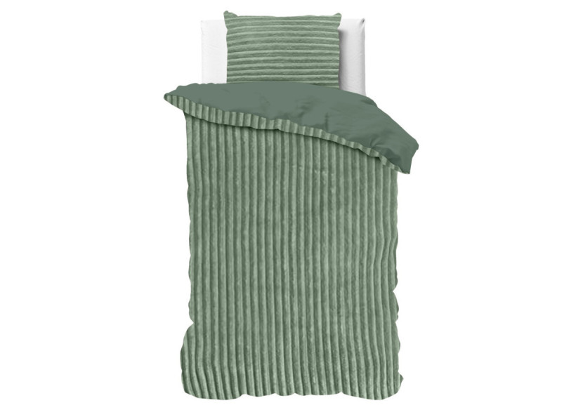 Housse de Couette Teddy Vert - 140 x 200/220 cm, Luxe et Confort - 17017013 - Sleeptime