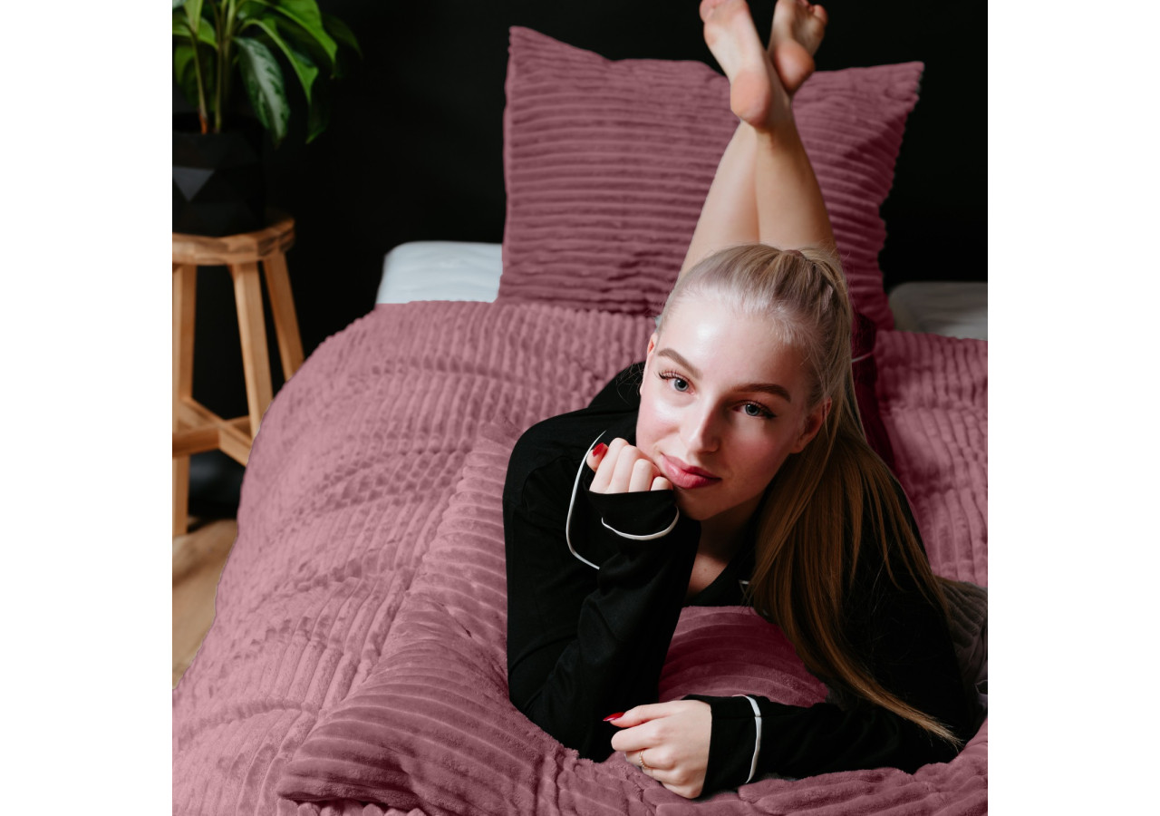 Housse de Couette Teddy Rose Ancien - 140 x 200/220 cm, Luxe et Confort - 17017019 - Sleeptime