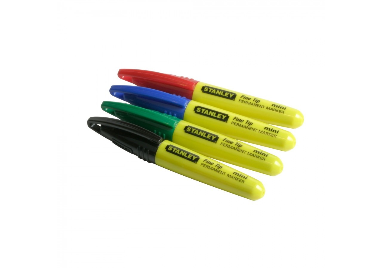 MARQUEUR MINI POINTE FINE - 4 COULEURS - CARTE 4PCS - 2-47-329 - Stanley