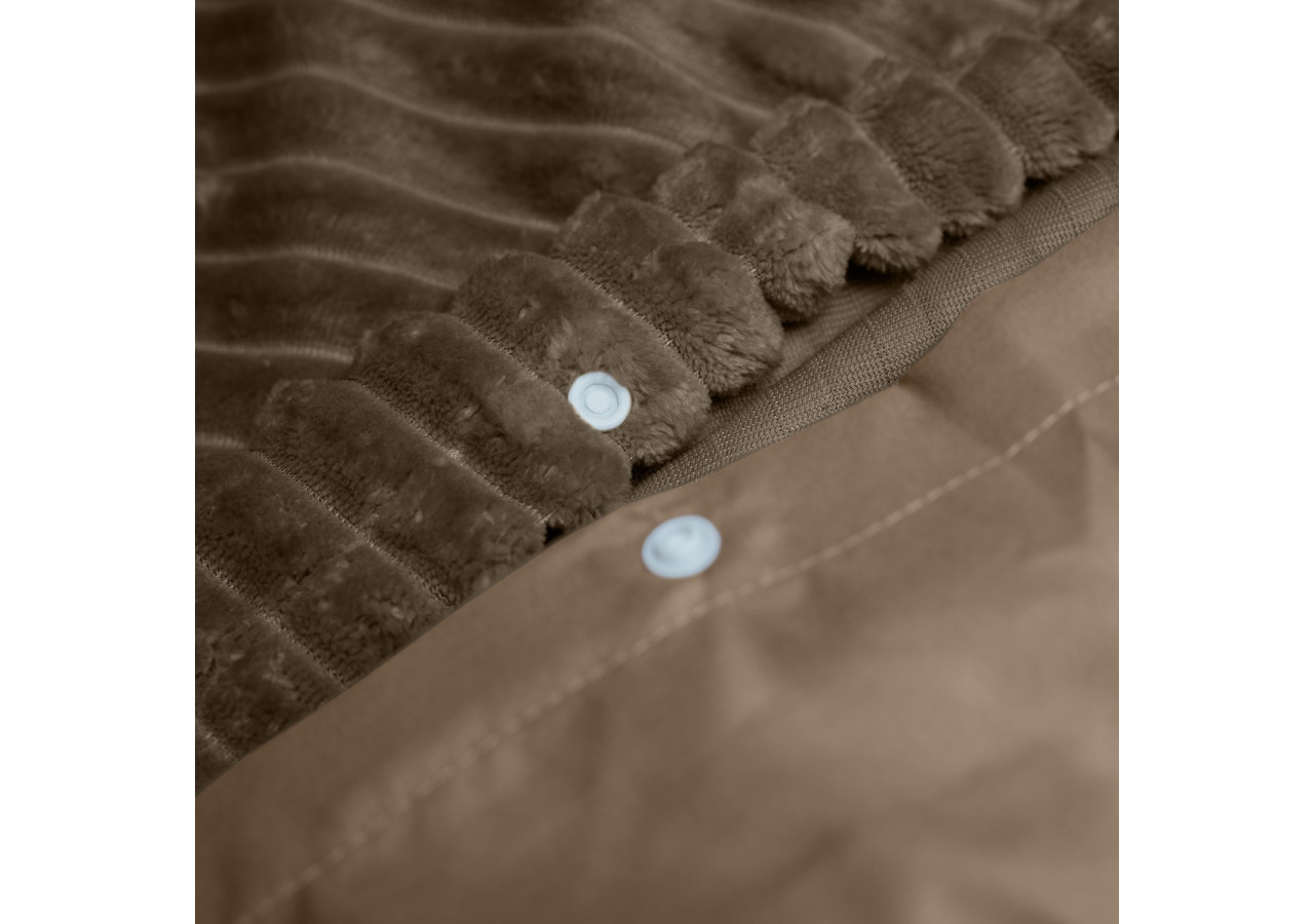 Housse de Couette Rib Teddy Taupe - 200 x 200/220 cm, Douceur et Confort Ultime - 17017005 - Sleeptime