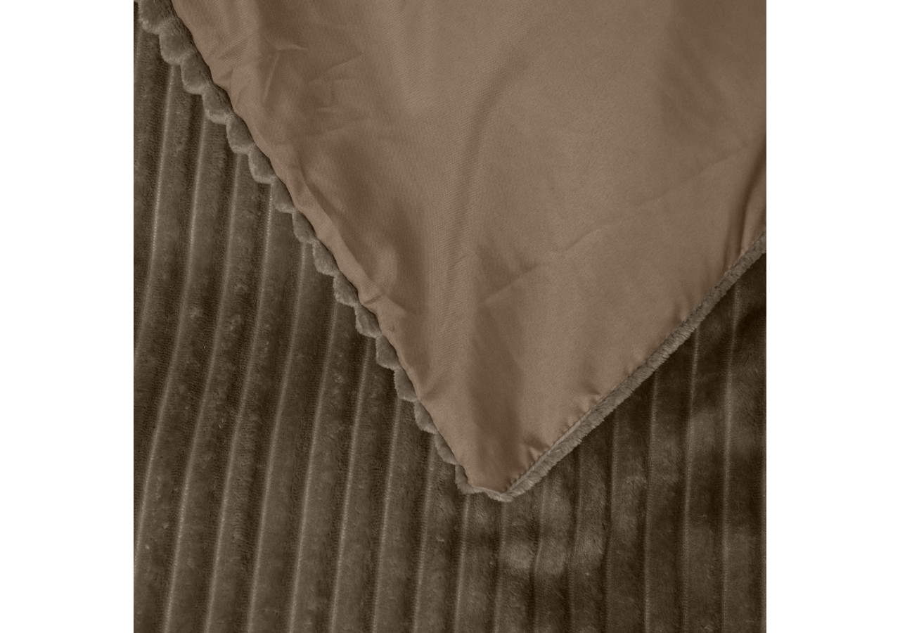 Housse de Couette Rib Teddy Taupe - 200 x 200/220 cm, Douceur et Confort Ultime - 17017005 - Sleeptime