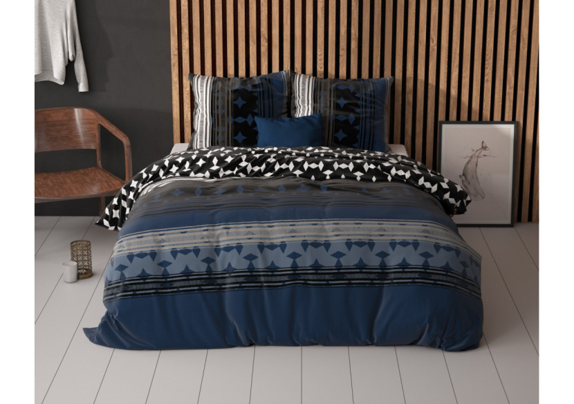 Housse de couette Scanda Navy - 240 x 220 cm - 14022220 - Sleeptime